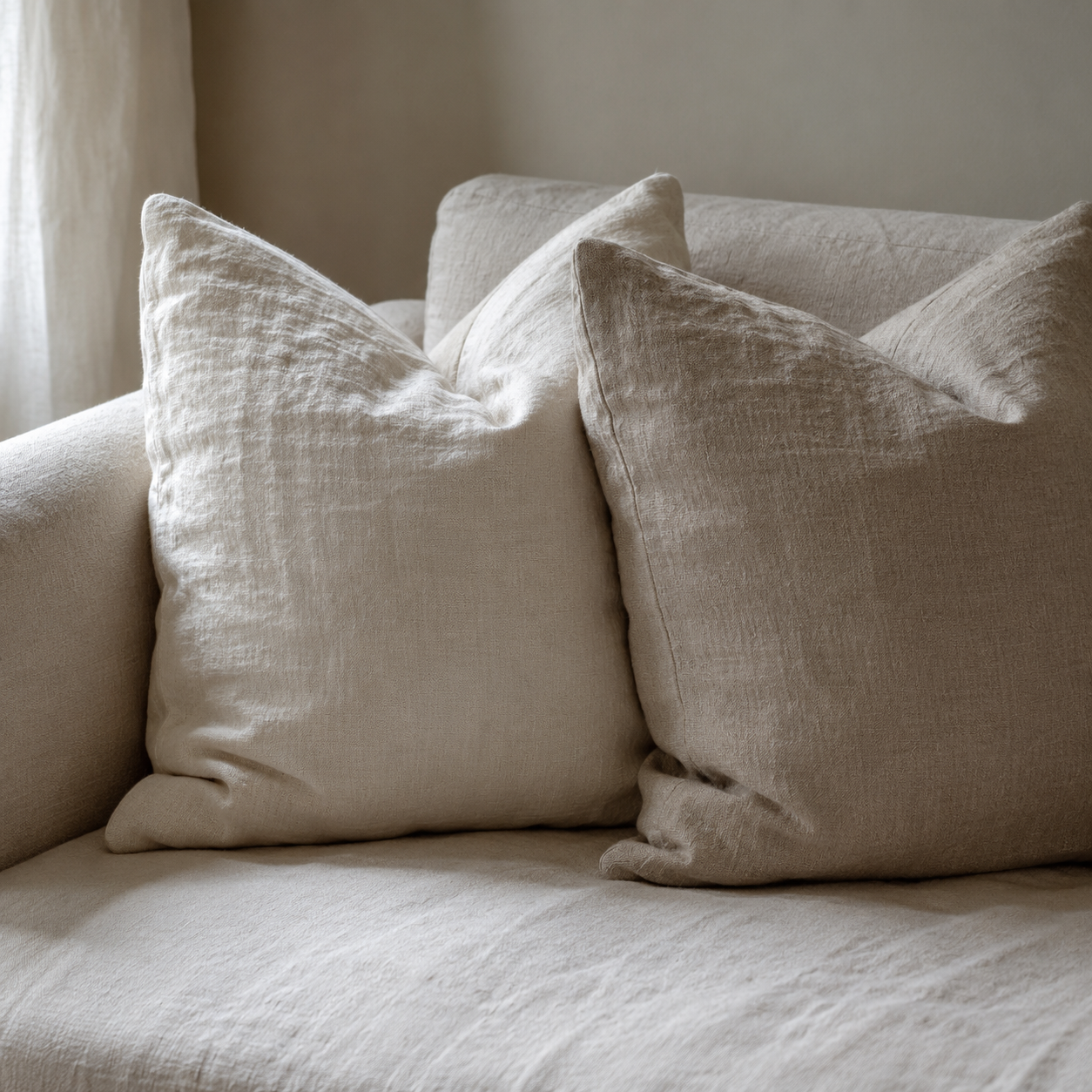 Textured Linen Cushion Cover
