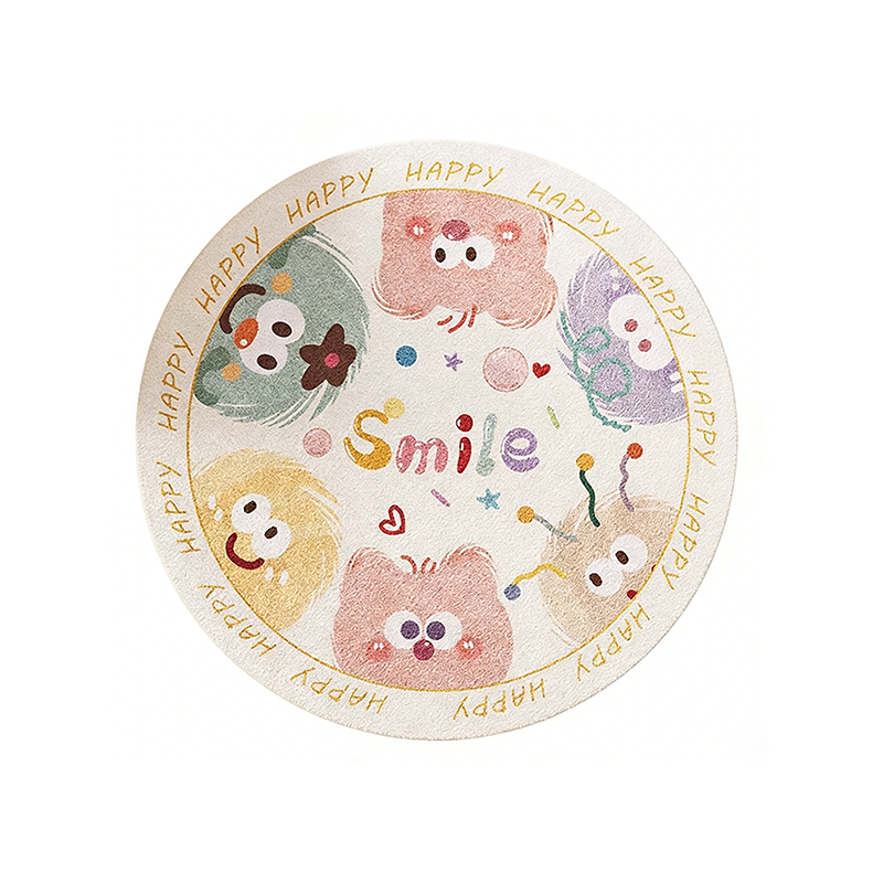 Wonder-Round Faux Cashmere Kids Rug – Soft Round Nursery Rug, Anti-Skid