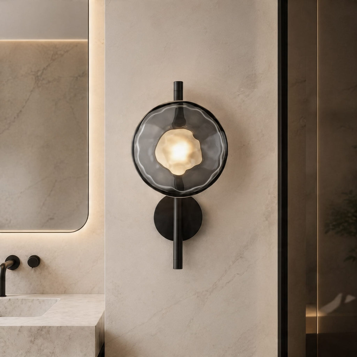 Nordic Round Glass Wall Sconce | Integrated 5W LED Light