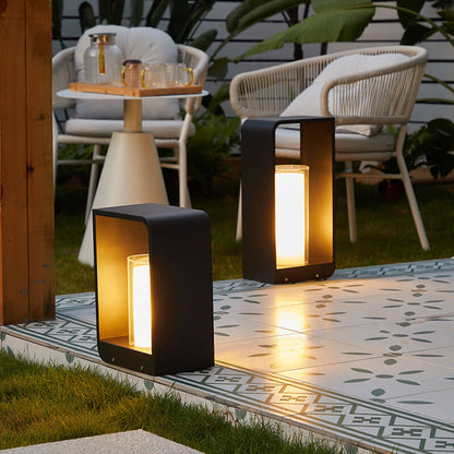 Modern Square Outdoor LED Light – Solar Wall & Path Lamp, Waterproof Aluminum