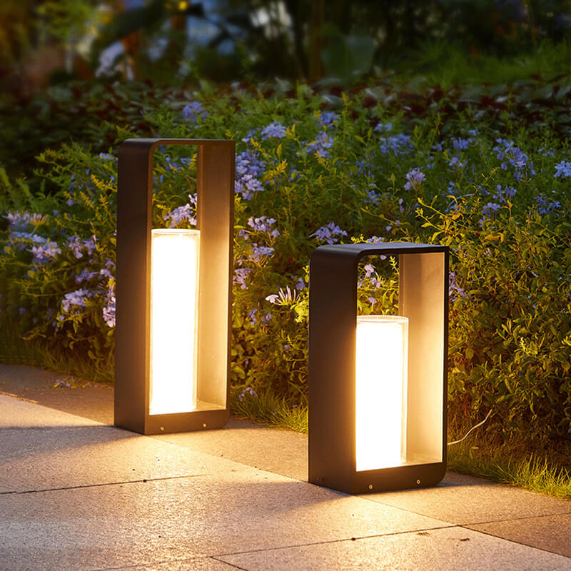 Modern Square Outdoor LED Light – Solar Wall & Path Lamp, Waterproof Aluminum