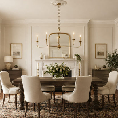 Brass 5-Head Chandelier | Adjustable E14 Flush Mount Light