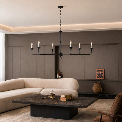 Brass 5-Head Chandelier | Adjustable E14 Flush Mount Light
