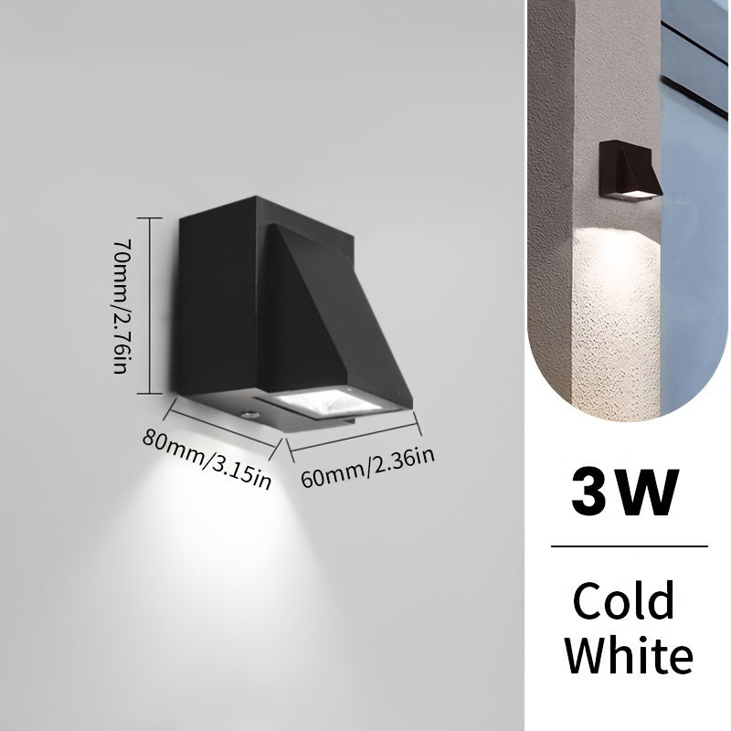 Modern LED Outdoor Wall Light – 3W/6W Waterproof Porch Lamp, Warm or Cool White