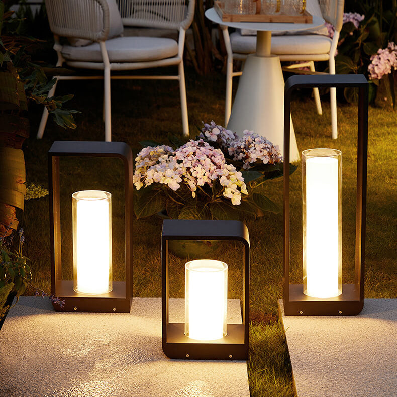 Modern Square Outdoor LED Light – Solar Wall & Path Lamp, Waterproof Aluminum