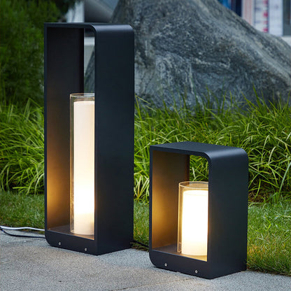 Modern Square Outdoor LED Light – Solar Wall & Path Lamp, Waterproof Aluminum