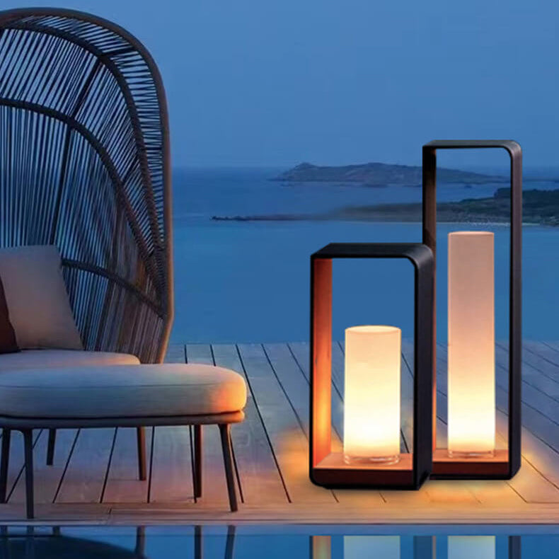 Modern Square Outdoor LED Light – Solar Wall & Path Lamp, Waterproof Aluminum