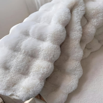 Cloud Comfort Round Bubble Rug – Soft Fluffy Fleece Circle Carpet