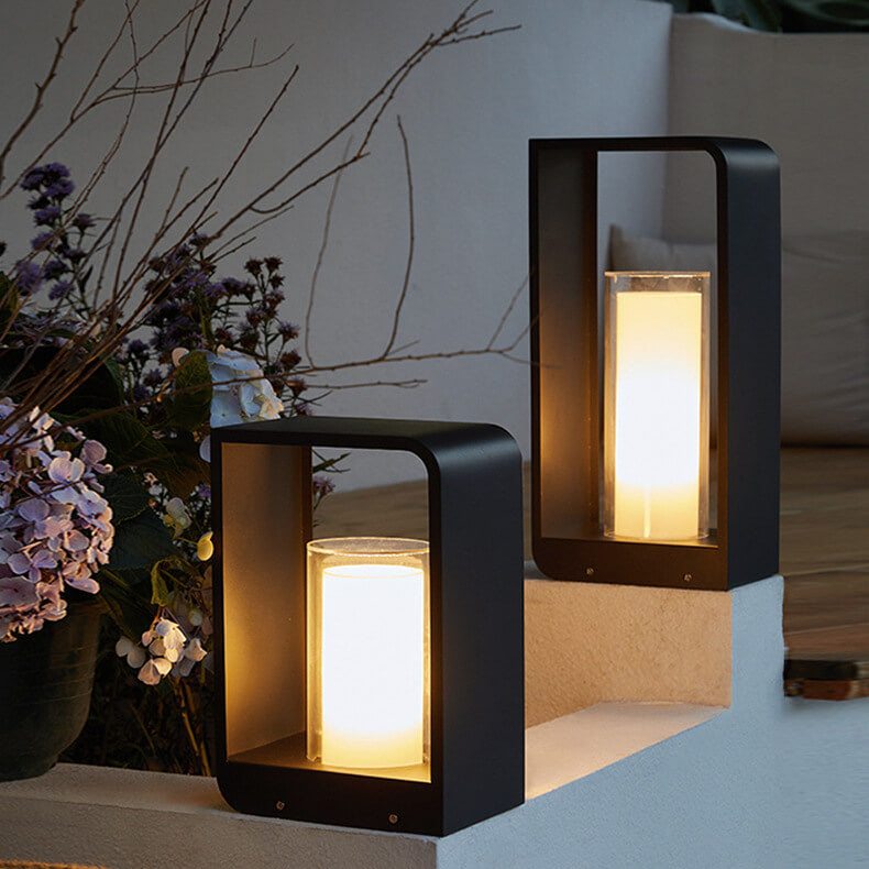 Modern Square Outdoor LED Light – Solar Wall & Path Lamp, Waterproof Aluminum