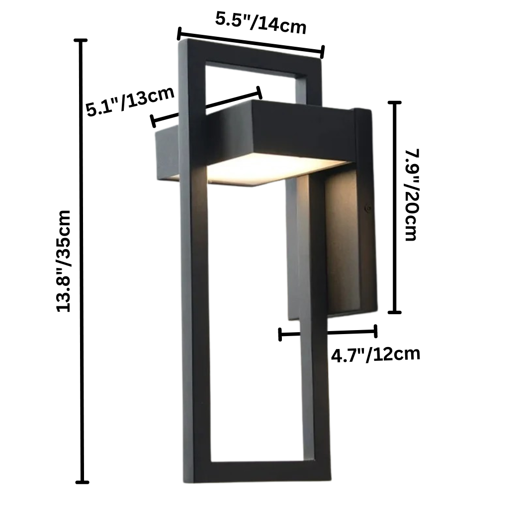 Scandinavian Outdoor Wall Light – Geometric Aluminum LED Wall Lamp, Waterproof
