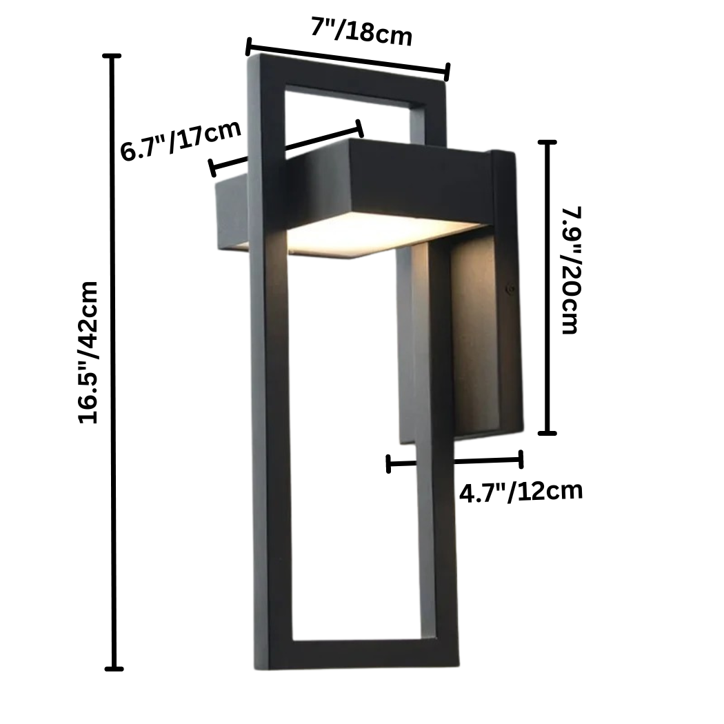 Scandinavian Outdoor Wall Light – Geometric Aluminum LED Wall Lamp, Waterproof