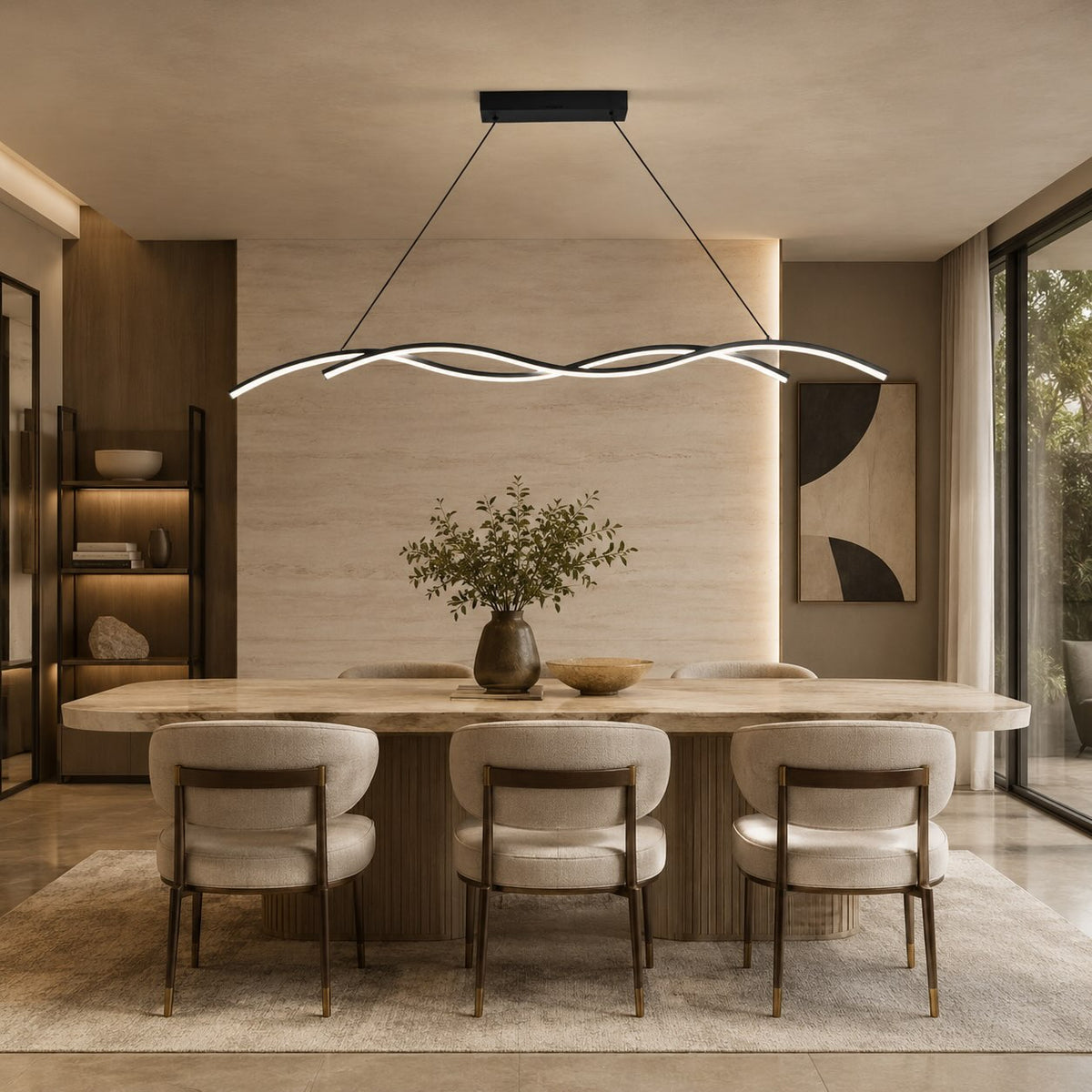 Modern Black Pendant Light | Dimmable LED Kitchen Island