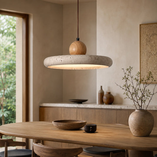 Travertine Pendant Lamp | 30cm LED Kitchen Hanging Light