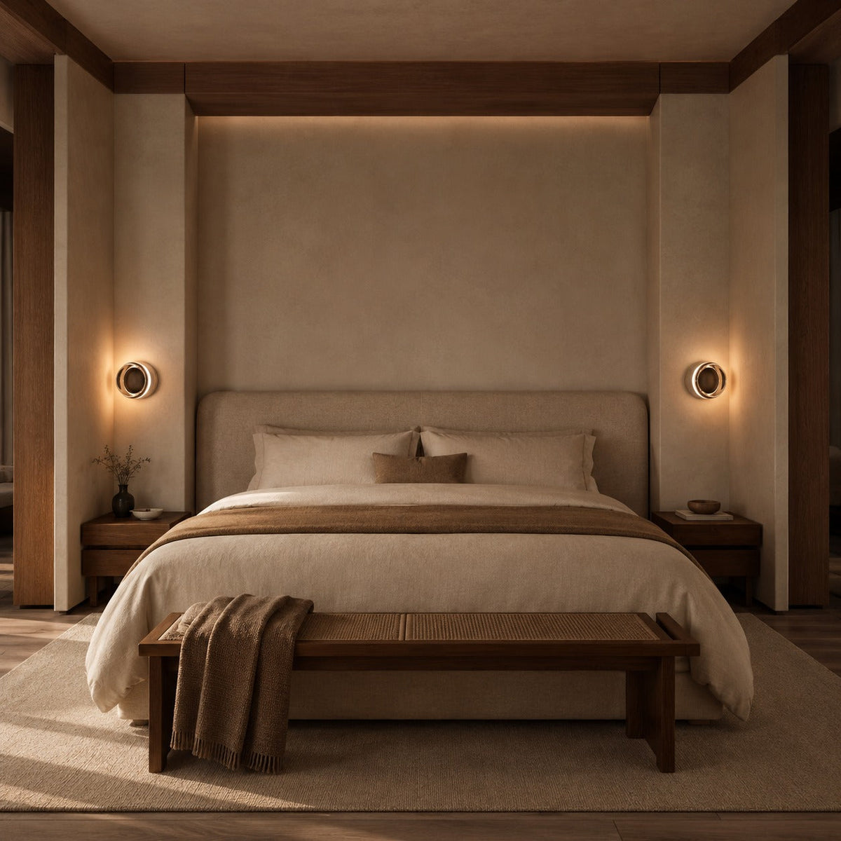 Circular Aluminum Wall Light | Minimalist Warm LED Sconce
