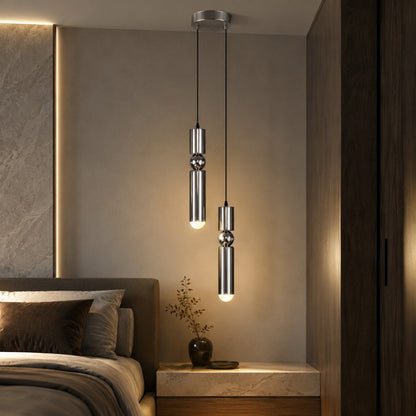Geometric Black Pendant Light | Adjustable Dimmable LED Lamp