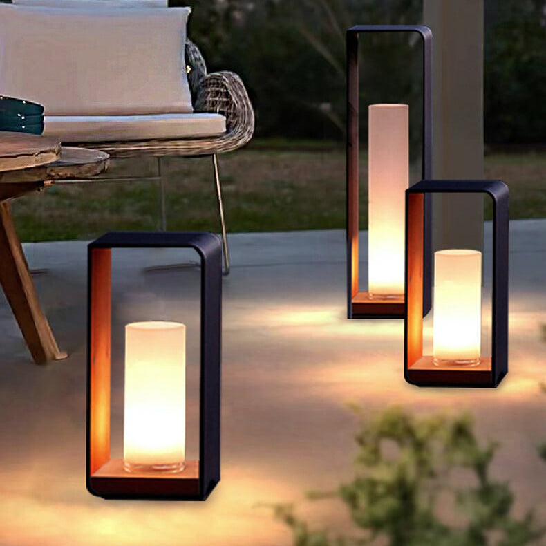 Modern Square Outdoor LED Light – Solar Wall & Path Lamp, Waterproof Aluminum