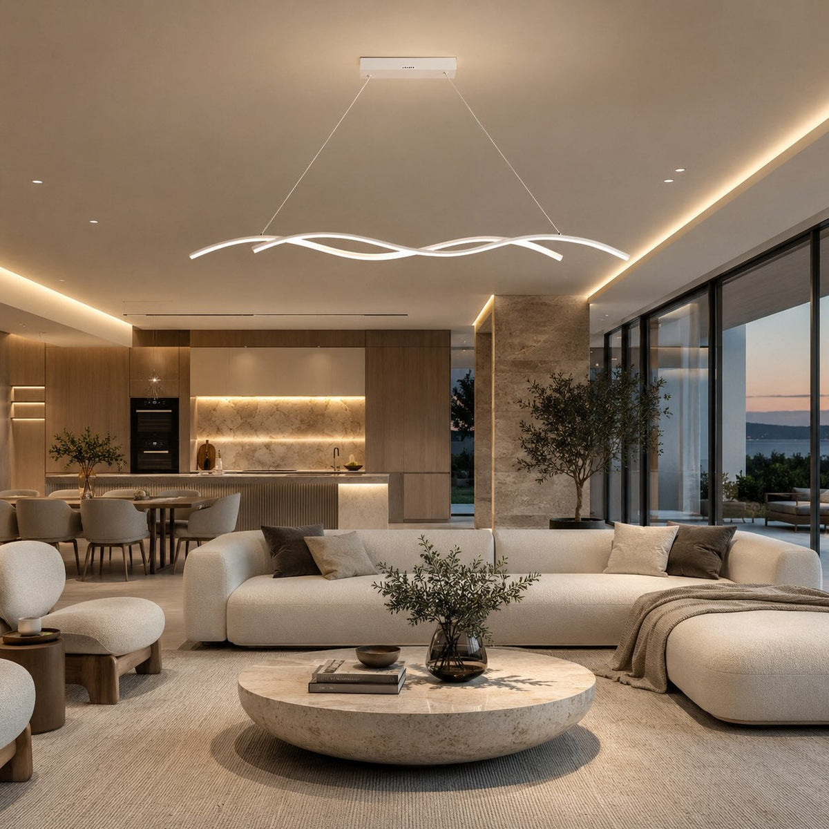 Modern Black Pendant Light | Dimmable LED Kitchen Island