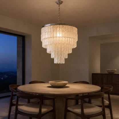Coastal Shell Chandelier | Natural Panel Pendant Light