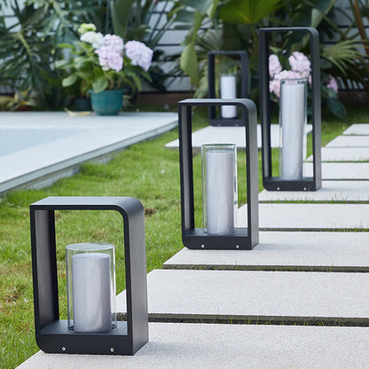 Modern Square Outdoor LED Light – Solar Wall & Path Lamp, Waterproof Aluminum