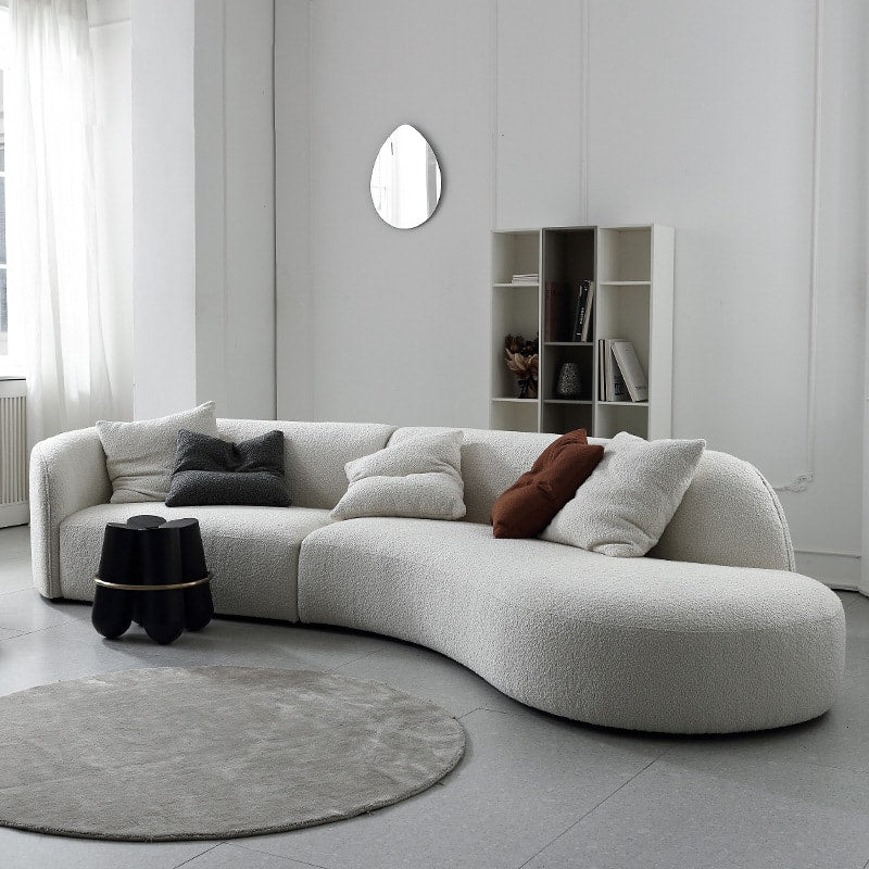 Nur Minimalist Curved Sofa Model