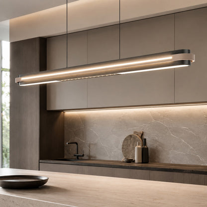 Linear Metal Pendant Lamp | Adjustable LED Dining Light