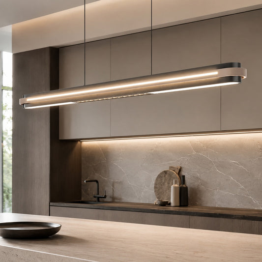Linear Metal Pendant Lamp | Adjustable LED Dining Light