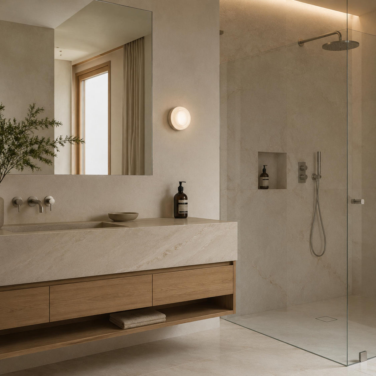Circular Aluminum Wall Light | Minimalist Warm LED Sconce