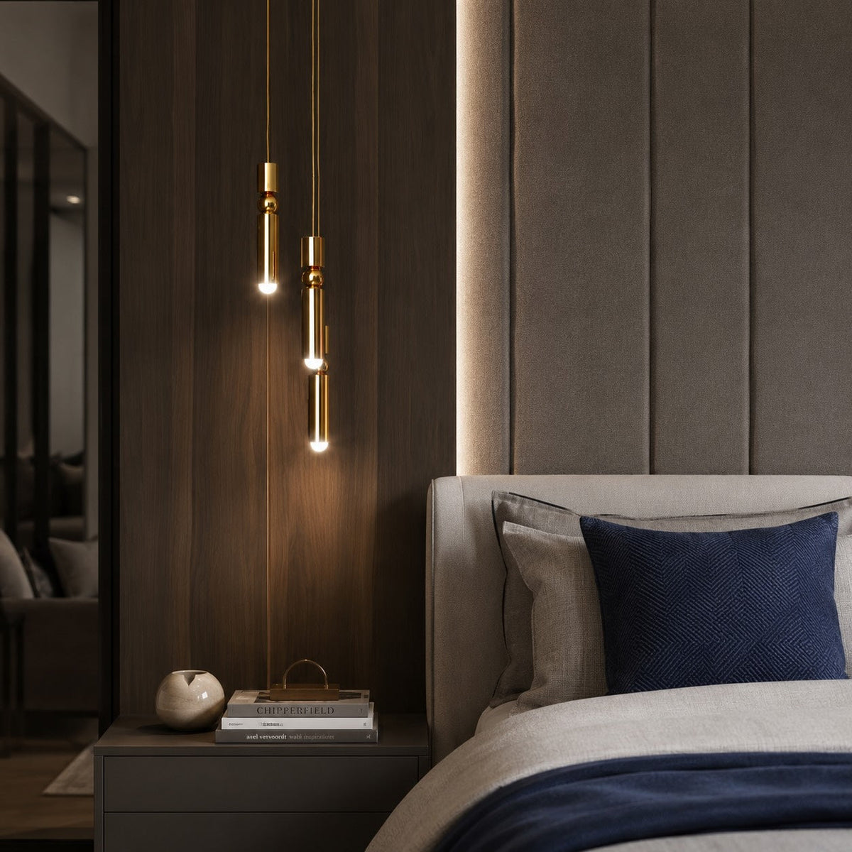 Geometric Black Pendant Light | Adjustable Dimmable LED Lamp