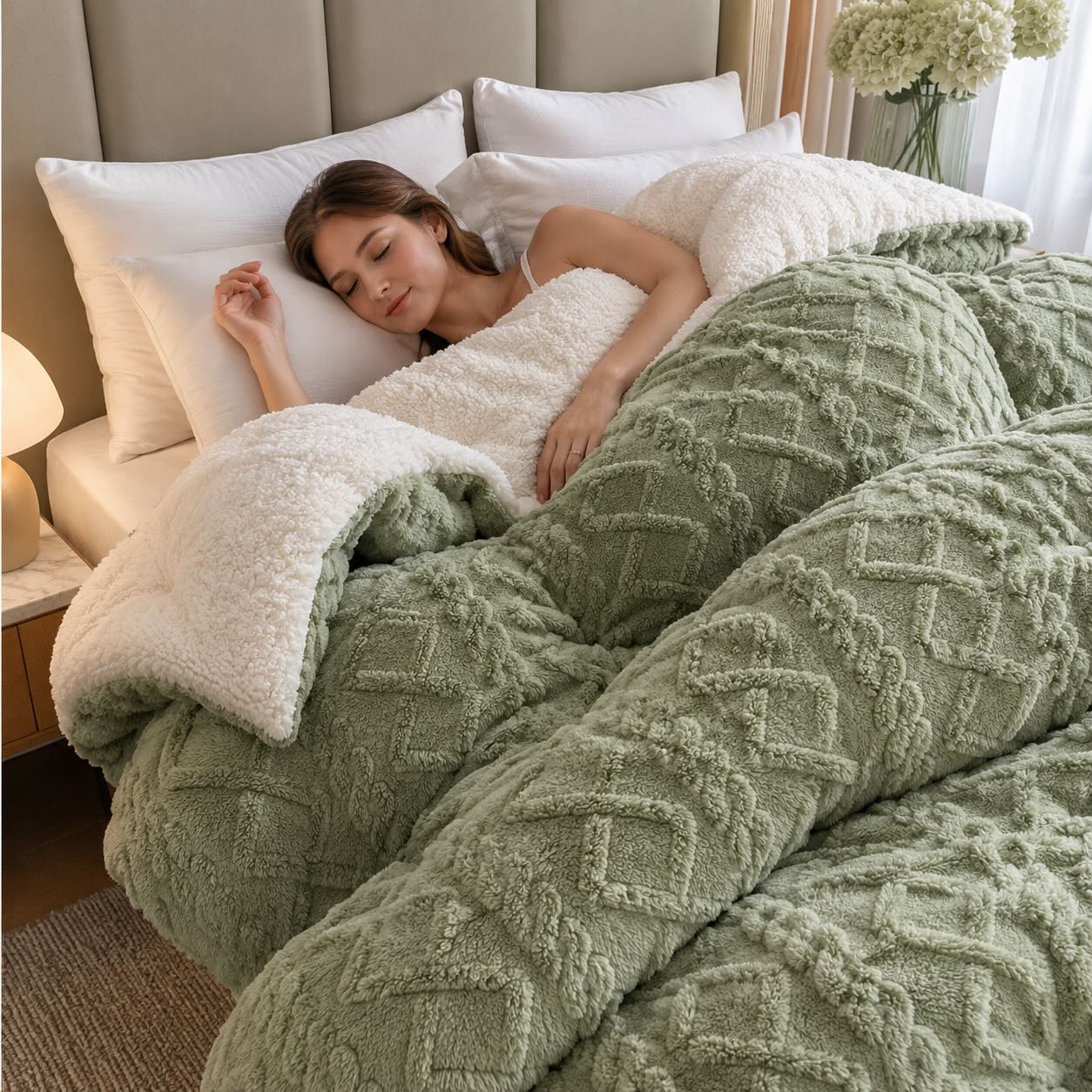 Weighted Blanket for Anxiety – Cashmere Fleece Deep Pressure Comfort Blanket