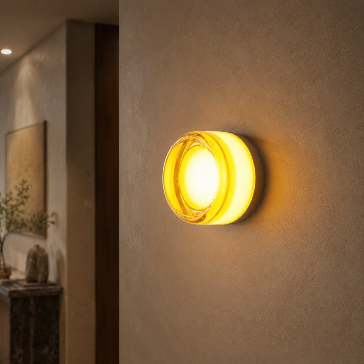 Circular Aluminum Wall Light | Minimalist Warm LED Sconce