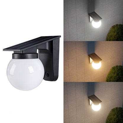 Solar Globe Wall Light – Smart Dimmable LED Outdoor Lamp, Dusk to Dawn, IP65