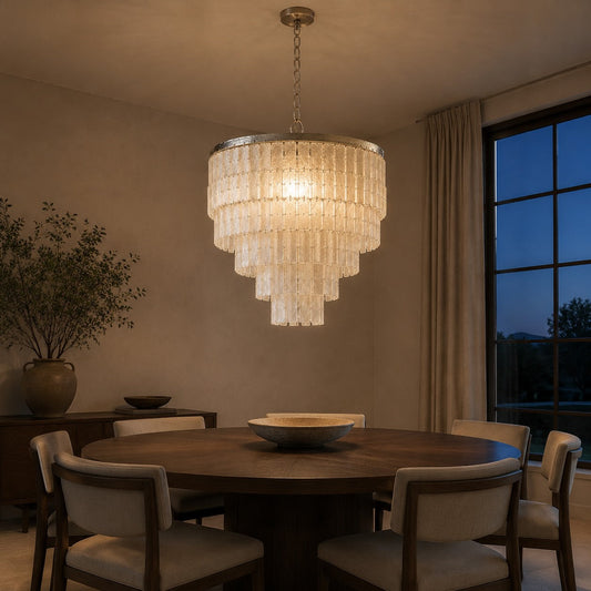 Coastal Shell Chandelier | Natural Panel Pendant Light