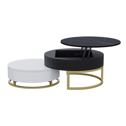 Terra 3-Compartment Modern Round Marble Coffee Table