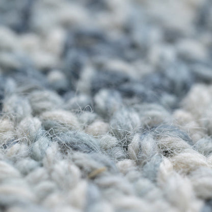 Lakeview Heritage Handwoven Wool Blend Rug – Smoky Teal and Oatmeal Reversible
