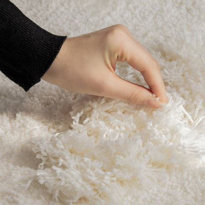 Nordic Irregular Round Area Rug – Cotton Linen and Polyester Plush Carpet