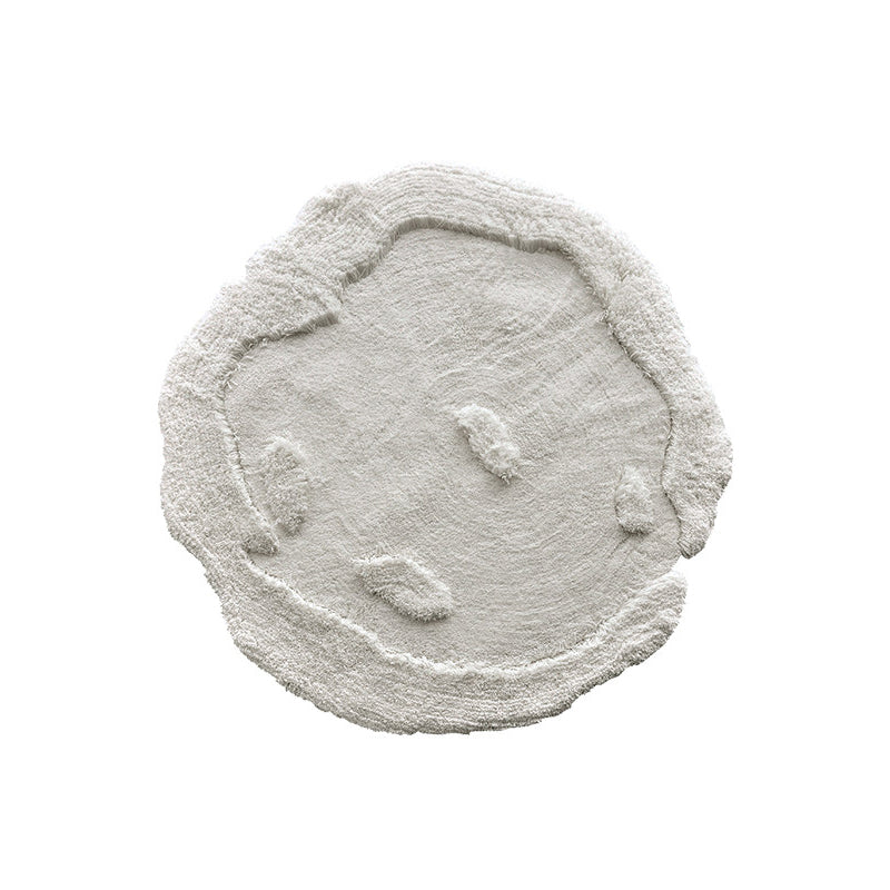 Nordic Irregular Round Area Rug – Cotton Linen and Polyester Plush Carpet