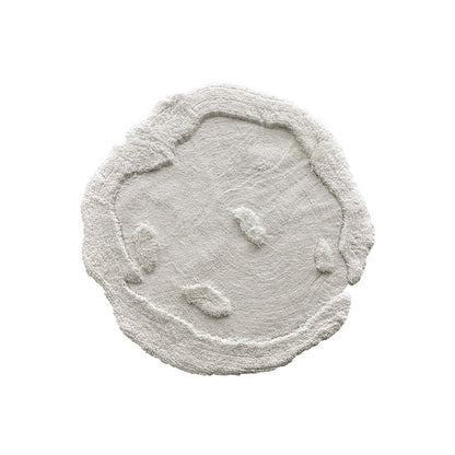 Nordic Irregular Round Area Rug – Cotton Linen and Polyester Plush Carpet