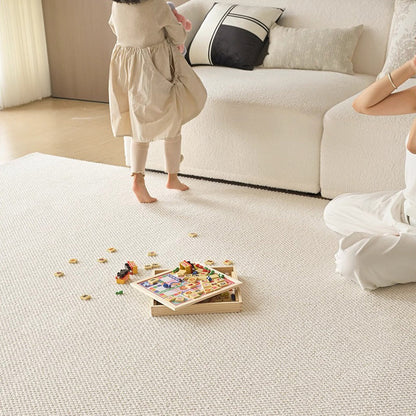 Modern Minimalist Wool Blend Area Rug – 49% Wool, Cotton-Backed Non-Slip Carpet