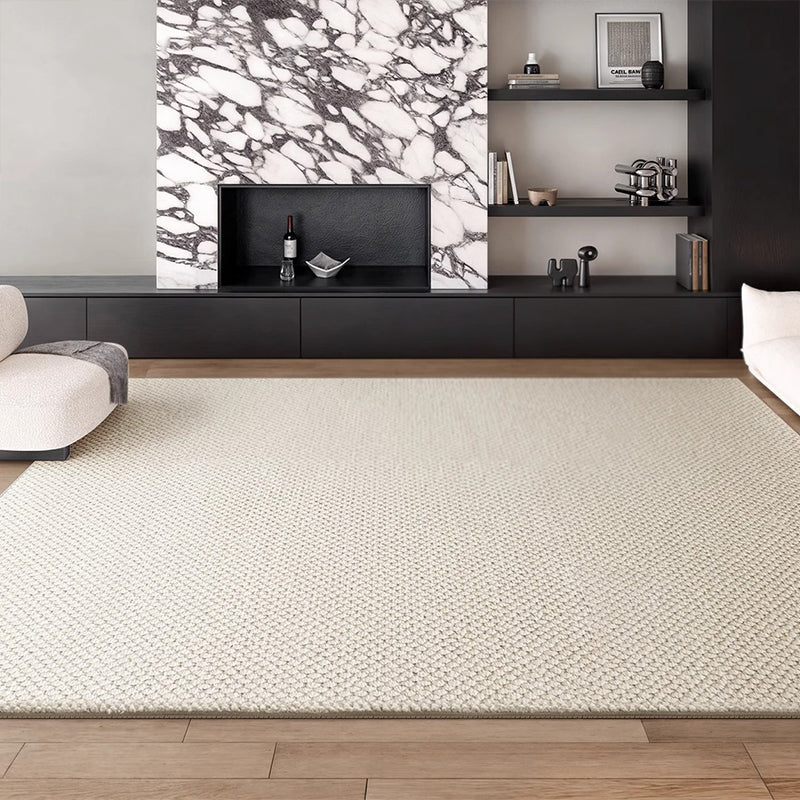 Modern Minimalist Wool Blend Area Rug – 49% Wool, Cotton-Backed Non-Slip Carpet