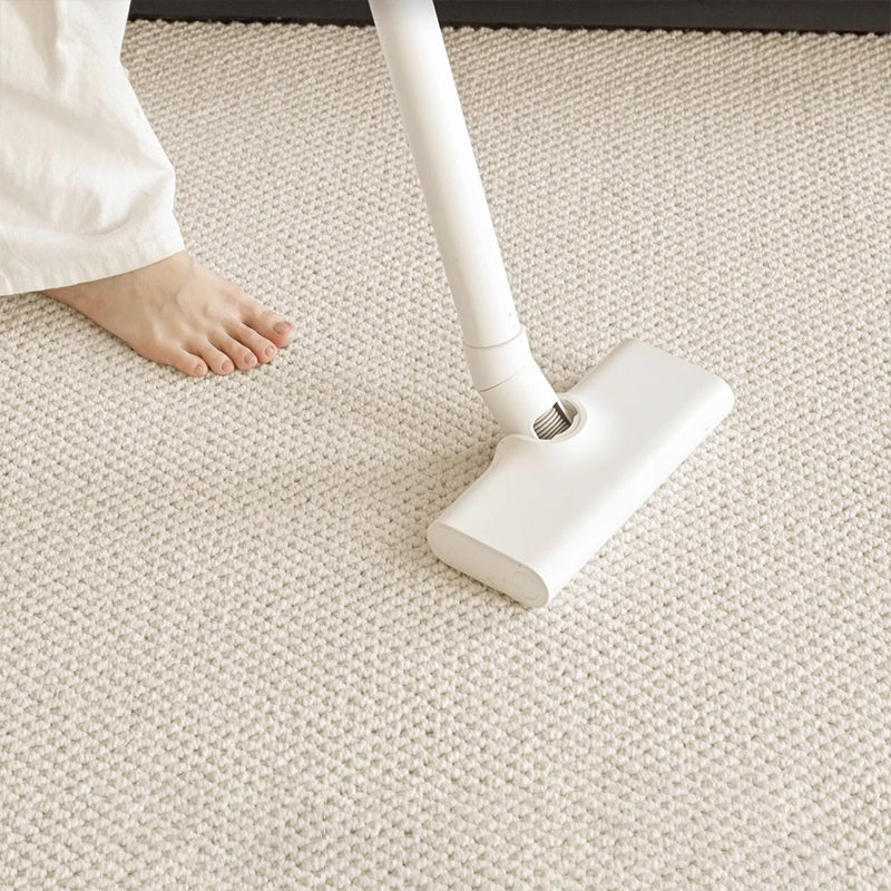 Modern Minimalist Wool Blend Area Rug – 49% Wool, Cotton-Backed Non-Slip Carpet