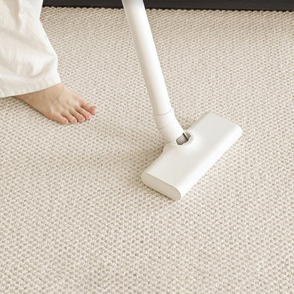 Modern Minimalist Wool Blend Area Rug – 49% Wool, Cotton-Backed Non-Slip Carpet