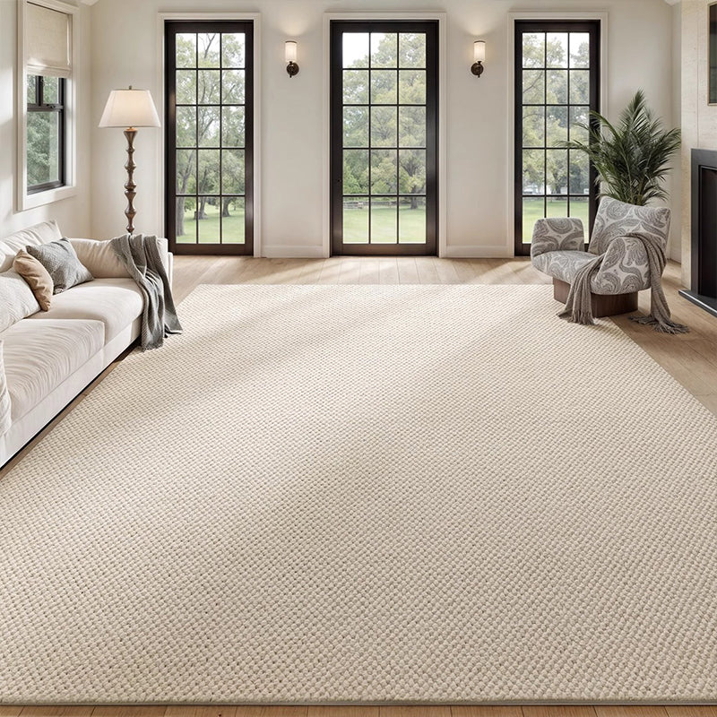 Modern Minimalist Wool Blend Area Rug – 49% Wool, Cotton-Backed Non-Slip Carpet