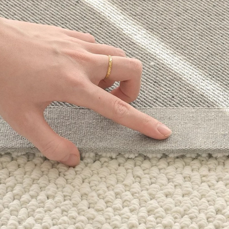 Modern Minimalist Wool Blend Area Rug – 49% Wool, Cotton-Backed Non-Slip Carpet