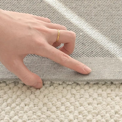 Modern Minimalist Wool Blend Area Rug – 49% Wool, Cotton-Backed Non-Slip Carpet