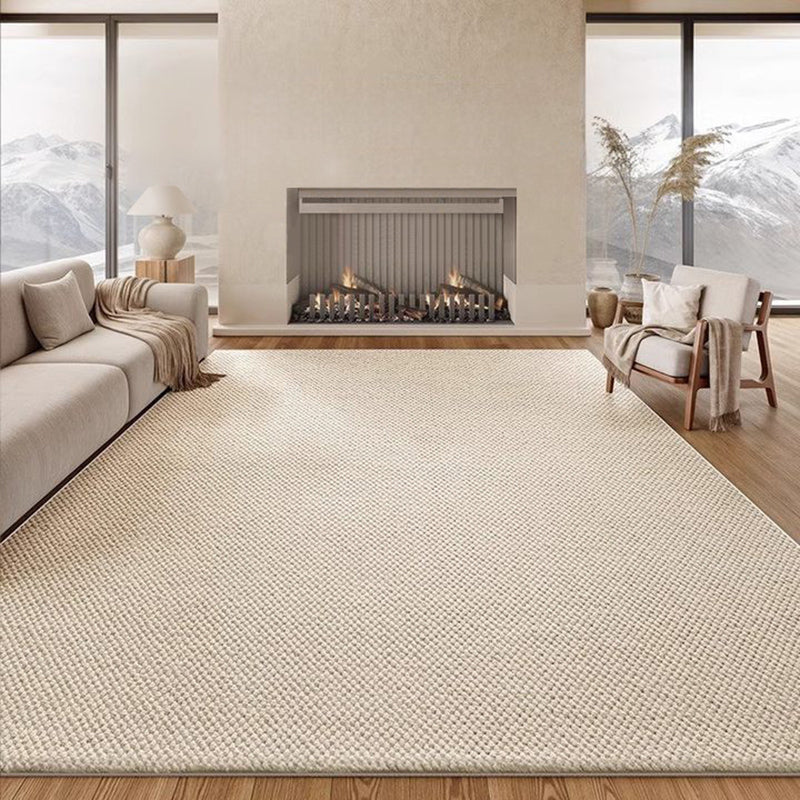 Modern Minimalist Wool Blend Area Rug – 49% Wool, Cotton-Backed Non-Slip Carpet