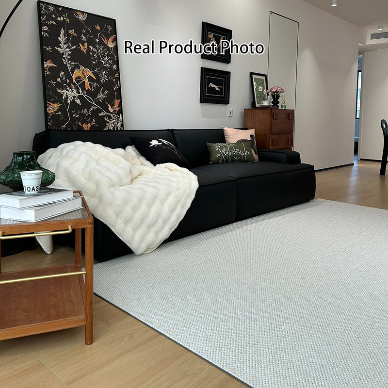 Modern Minimalist Wool Blend Area Rug – 49% Wool, Cotton-Backed Non-Slip Carpet