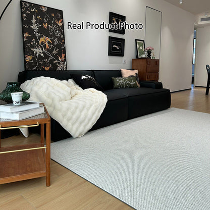 Modern Minimalist Wool Blend Area Rug – 49% Wool, Cotton-Backed Non-Slip Carpet