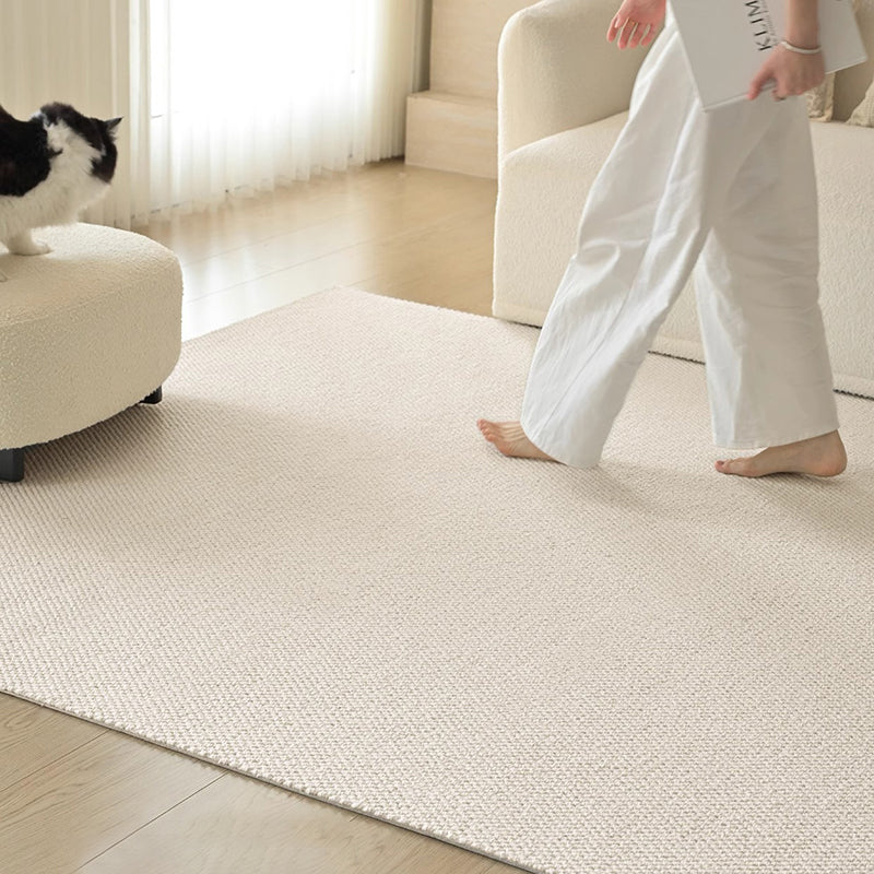 Modern Minimalist Wool Blend Area Rug – 49% Wool, Cotton-Backed Non-Slip Carpet