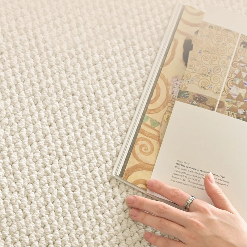 Modern Minimalist Wool Blend Area Rug – 49% Wool, Cotton-Backed Non-Slip Carpet