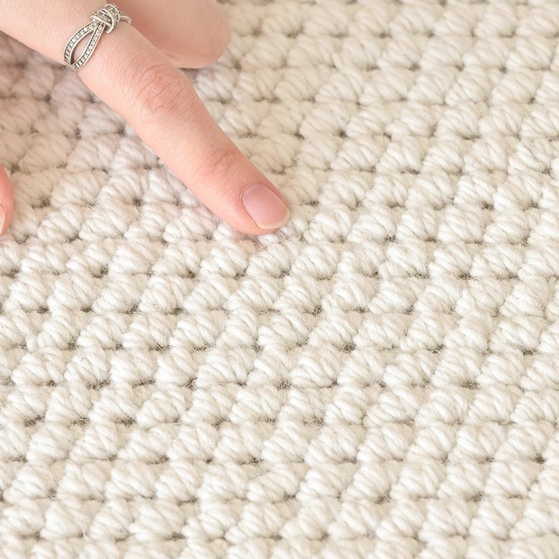 Modern Minimalist Wool Blend Area Rug – 49% Wool, Cotton-Backed Non-Slip Carpet